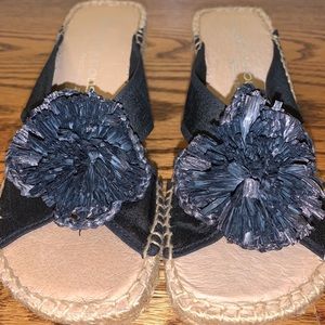 André Assous Open Toe Espadrille Wedge Slides